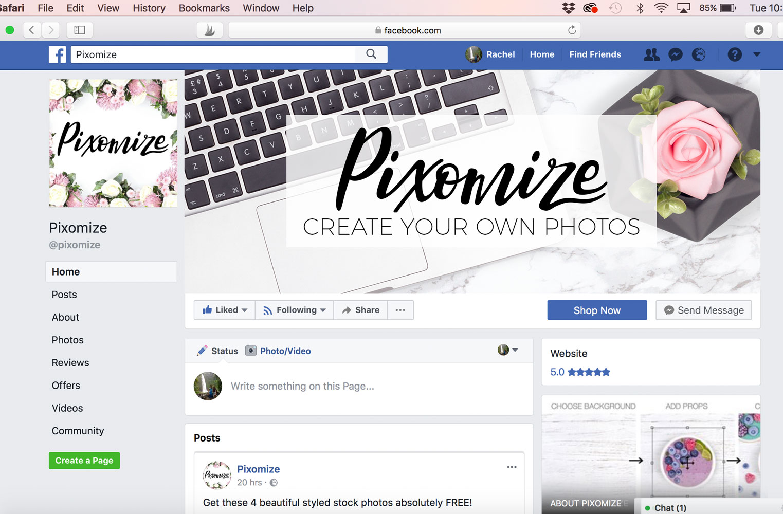 facebook and etsy cover photo stock photograph